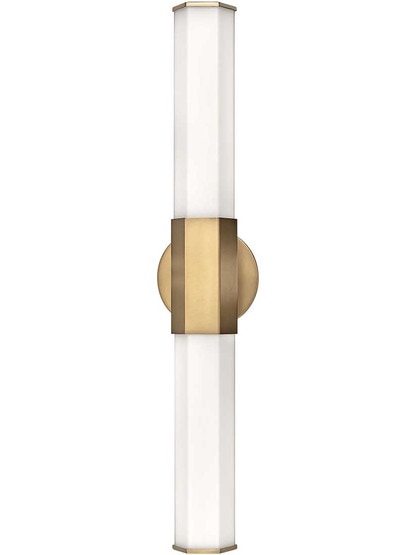 Facet Medium LED Bath Light in Heritage Brass.